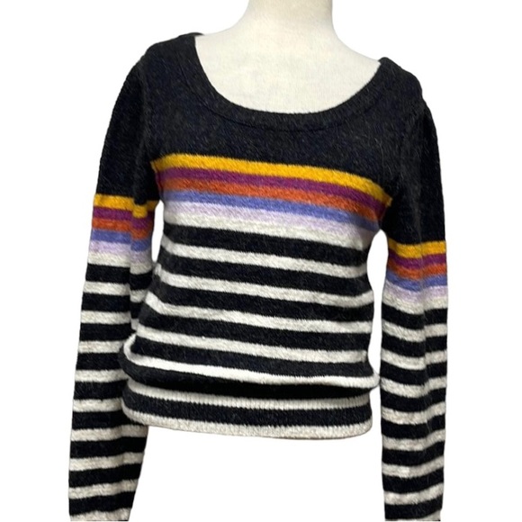 Free People Complete Me Alpaca Blend Striped Sweater Size Medium NWOT - Picture 5 of 9